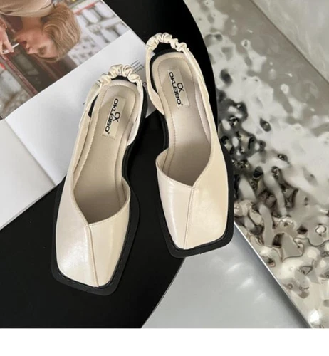 Woman Fashion Sandals Casual PU Low Rubber Rome Square heel Flat Back Strap Toe - Picture 8 of 55