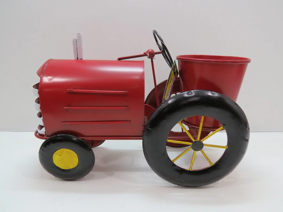 TRACTOR 16 PULGADAS METAL ROJO CON MACETA (I2B505C) Foto 4 de 4