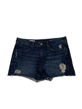 Gap 1969 Denim Jean Slim Cut Off Fit Shorts Blue Distressed Womens SZ 29 EUC