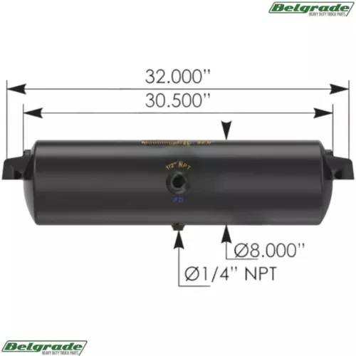 172.2037 Universal Air Tank 1425 Cubic in Vol 8.000in Diameter Replaces HT8060