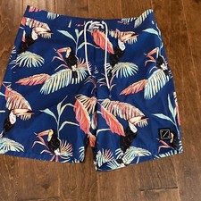 AMERICAN EAGLE Men's Size XL Toucan Palm Leaves Swimwear Board Shorts CI29