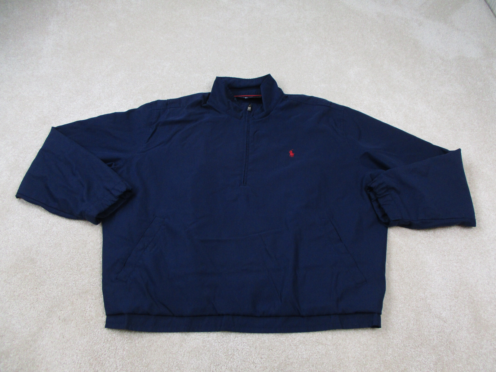 Polo Jacket VINTAGE Ralph Lauren Uomo Extra Large Blu Rosso Pony Frangivento Adulto