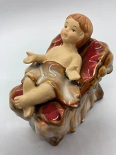 Nativity Baby Jesus Manger Replacement Figurine 3.5" Ceramic