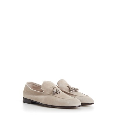 BRUNELLO CUCINELLI 1150$ Sand Suede Unlined Loafers With Tassels