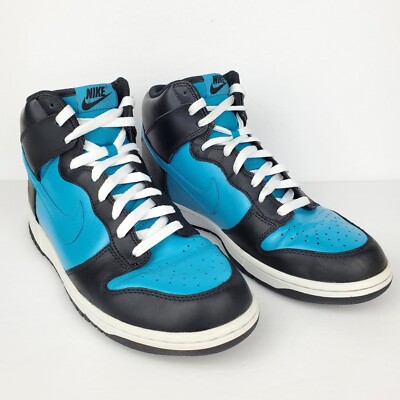 Nike Dunk High Black Glass Blue Black Men's Size 9.5 Rare 317982-014