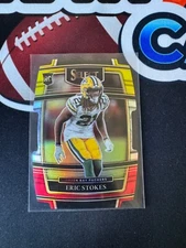 2021 Select Concourse Red & Yellow Prizm Die-Cut Eric Stokes #88 Rookie RC