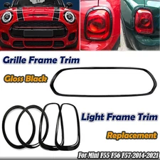 Car Grille Frame + Front & Rear Fog Light Surround For Mini Cooper S F55 F56 F57