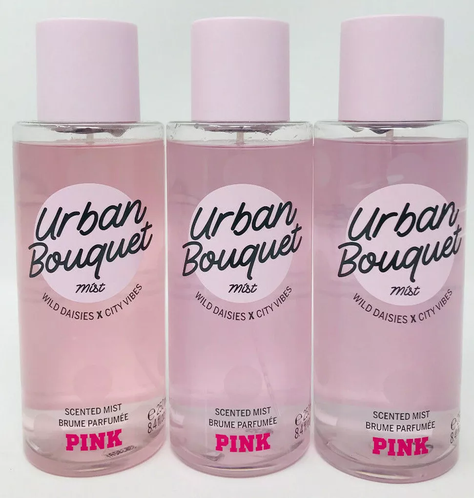 3 VICTORIA S SECRET PINK URBAN BOUQUET FRAGRANCE MIST BODY MIST SPRAY 8.4 FL OZ