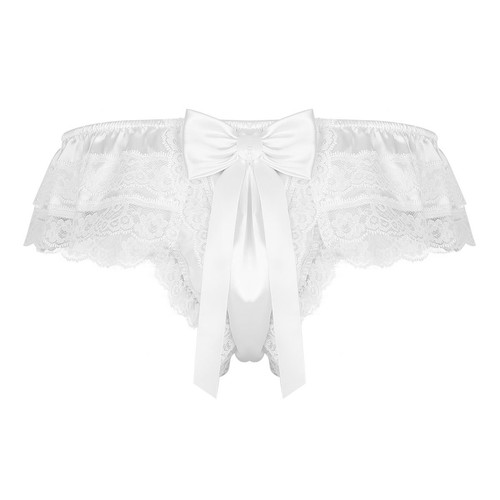 Herren Sain Sissy Mini Slips Tanga Crossdressing Thong Spitze Bowknot Schlüpfer - Bild 7 von 61