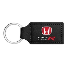 Honda Civic Type-R Rectangular Black Leather Key Chain