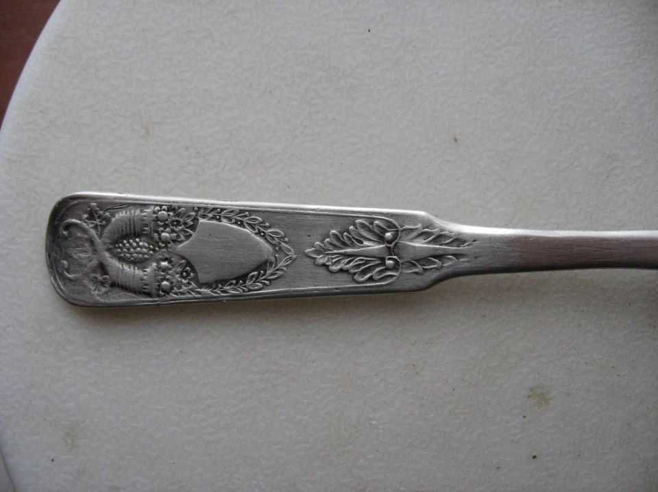 古董银茶匙 84 标准带花押字,俄罗斯帝国,1836 年,稀有 — 第 2/4 张图片