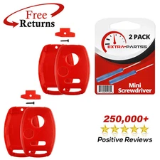 2 Remote Shell Case No Key Cutting Replacement For Honda 3b Red (N5F-S0084A)