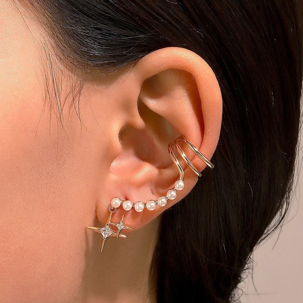 Non Pierced Ear Bone Clip Girls Earring Star Ear Cuff Korean Style