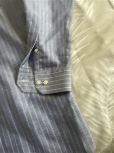 Eton Men’s Shirt Size Large 16.5 42cm Blue White Stripes Long Sleeve Contemporar - Picture 3 of 7