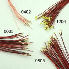 3V Pre-soldered Micro LED Lamps Pre Wired Mini Bulbs Street Lights 0402~1208