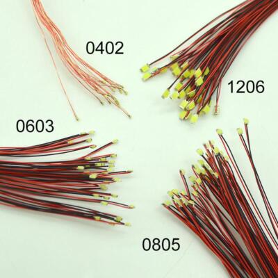 3V Pre-soldered Micro LED Lamps Pre Wired Mini Bulbs Street Lights 0402~1208