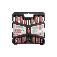 INTERTOOL 63-Piece Magnetic Screwdriver Set with Mount Case VT08-3363