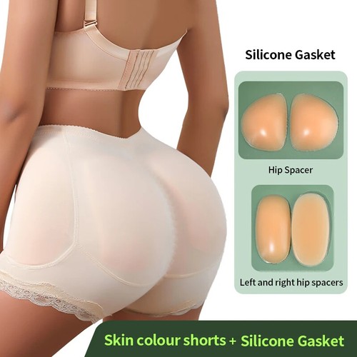 Women Boyshort Silicone Padded Pant Hip Enhancer Knickers Control Padded Panties - Picture 7 of 20