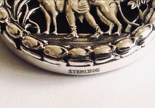 Diana the Huntress Artemis Greek Moon Goddess Sterling Silver Black Onyx Pendant - Picture 7 of 8