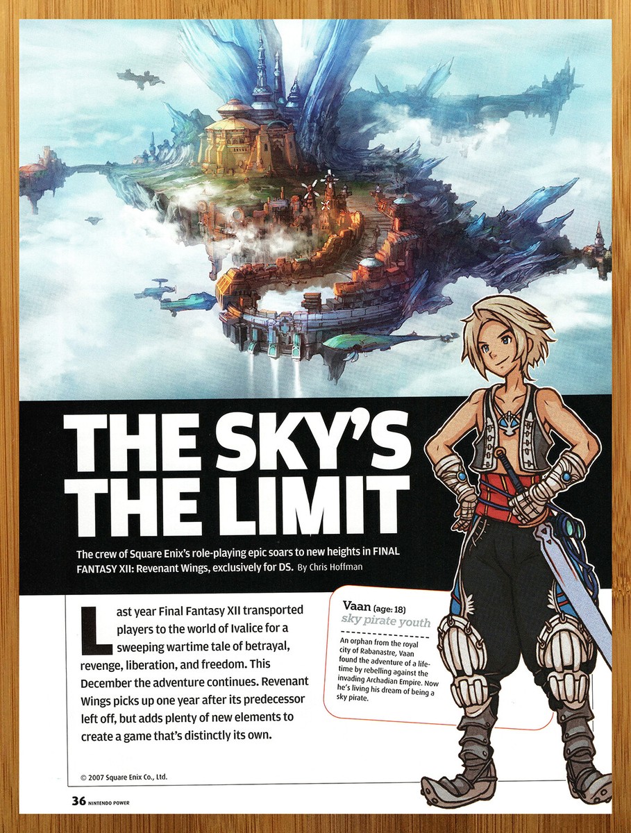 FINAL FANTASY XII REVENANT WINGS 販促ポスター 2007 Final Fantasy XII Revenant Wings Nintendo DS Print Ad
