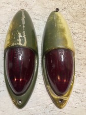 Vintage School Bus Metal Signal Warning Stop Light Covers Hot Rod Rat Rod