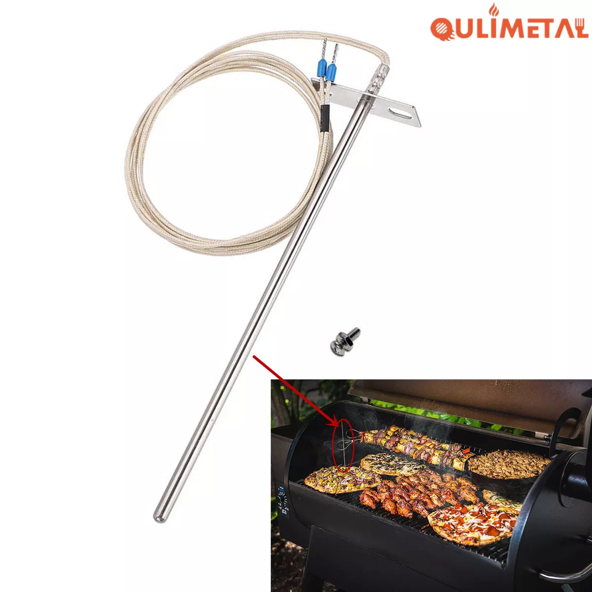 BBQ Grill Replacement Parts for Traeger Wood Pellet Grills RTD Temperature  Probe