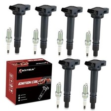 UF487 Ignition Coil Pack and Double Iridium Spark Plugs Set of 6 Compatible