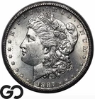 1887-S Morgan Silver Dollar Coin, Lustrous Choice BU++ Better Date