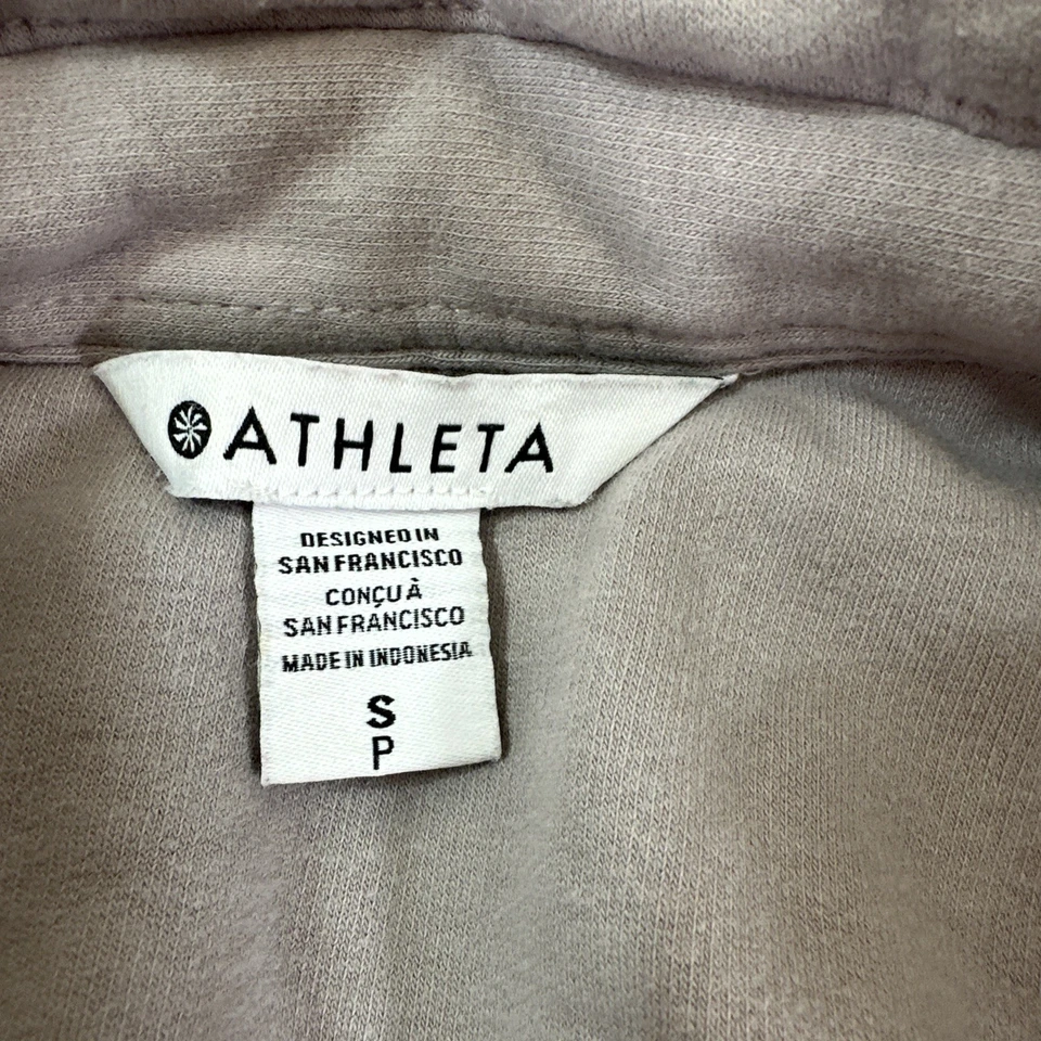 Camisa Athleta Feminina Roxa Gola Abotoada Lã Macia Pesada Tamanho Pequeno - Imagem 2 de 4