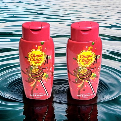 2 x 300ml Chupa Chups Bad und Duschgel Kirsche für Groß und Klein