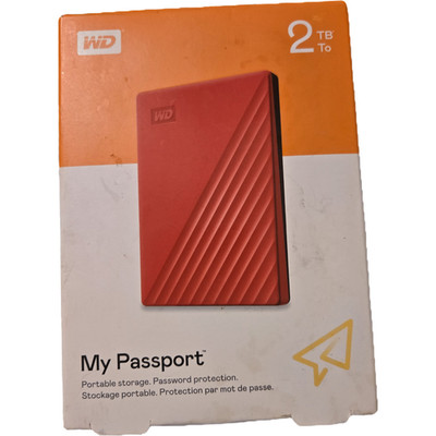 WD 2TB My Passport Red Portable External Hard Drive USB 3.0