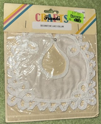 NIP Frank's Crafts Decorative Lace Doll Collar, White