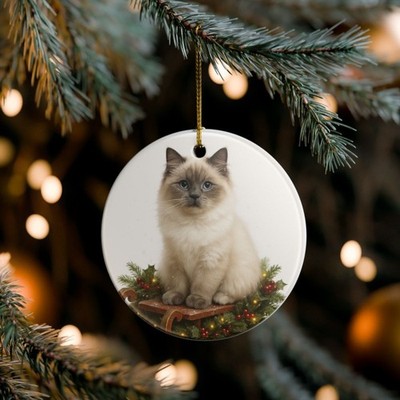 Ragdoll Cat Ceramic Christmas, Holiday Ornament-A101