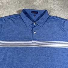 Peter Millar Crown Crafted Polo Shirt Mens XL Blue Striped Golf Performance