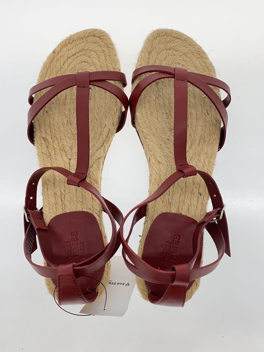 Hermes Heels Straps Sandals Bordeaux Size 35 US About5 For Women thumbnail 16