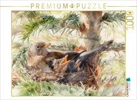 Calvendo Puzzle Blackbird With Its Young | 1000 Pieces, Finished Size 25.2 × 18.