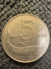 Pièce de Monnaie Italie 🇮🇹 5 Lire 1955