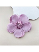 Hot Pink Organza Rose Flower Brooch For Women...