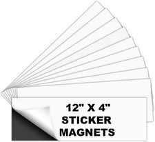 10 Pack Bumper Sticker Magnet 4x12 Flexible Magnetic Bumper Sticker With Self