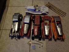 Big lot of Marx Siren Fire Chief Cars and Fire Truck car parts Grill Ladders 