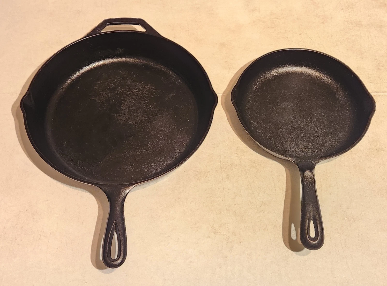 Vintage Wagner & Lodge Cast Iron Skillets (Set of 2)