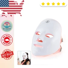 7 Color LED Light Photon Face Neck Mask Rejuvenation Skin Facial Therapy Wrinkle