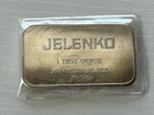 Vintage JELENKO DENTAL  - Engelhard Mint  - Silver Art Bar -  1 Oz. - 1985