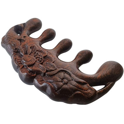 Wooden Massage Comb - 100% Natural Handmade Pure Wood Five-tooth Meridians Sc...