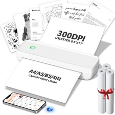 MinZhi Portable Thermal Printer,Wireless Printer Supports 8.5" X 11"US Letter...