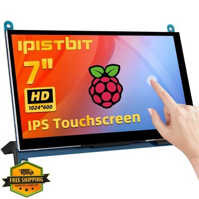 iPistBit 7 Inch LCD Touch Screen, 1024x600 IPS Display with Stand, HDMI Porta...