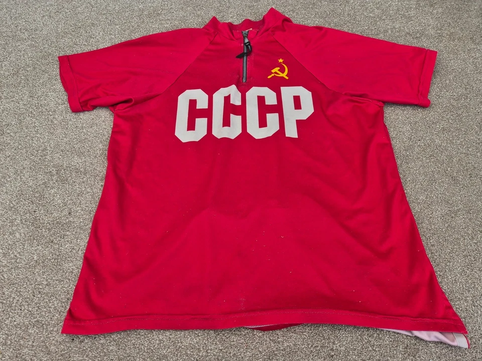 VINTAGE Années 90 CCCP Endura Maillot De Cyclisme Union Soviétique Homme Small - Photo 1/4