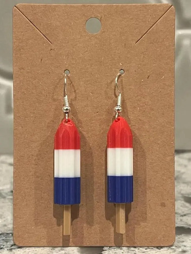 Feuerwerkskörper Eis am Stiel Ohrringe (2er Set) 3D gedruckt Schmuck - Bild 5 von 6