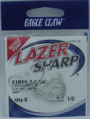 Eagle Claw L197gh-1/0 Kreis Köder Haken Gr. 1/0 8CT