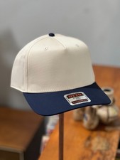 Otto Trucker 5 panel Cap - Tan crown with navy visor